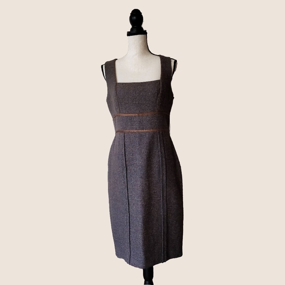 BADGLEY MISCHKA Brown Tweed Sleeveless Dress, 10 - Picture 7 of 7
